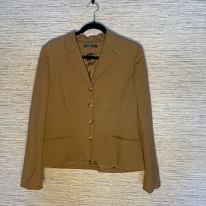 Lauren Ralph Lauren W Light Weight Fully Lined Wool Tan Blazer Size 12 544